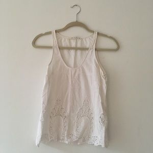 *2 TANKS FOR $10* White eyelet tank